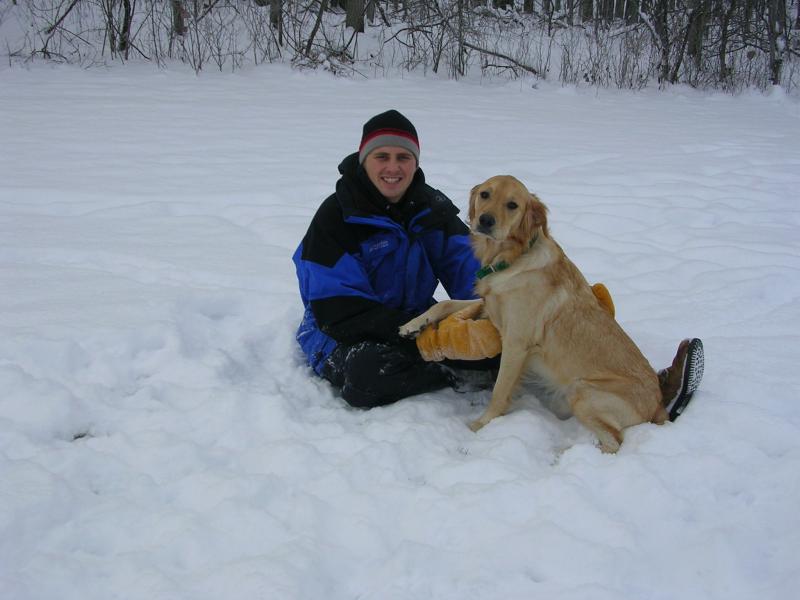 Ike and Jeff playing in the snow