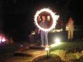 Brandon is being creative with sparklers