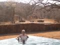 Hanging out in the infinity pool with the Eland at the feeders